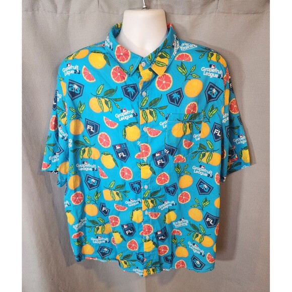 Grapefruit League Button Up Shirt Mens 2XL XXL All Over Print Genuine MLB - Picture 1 of 6